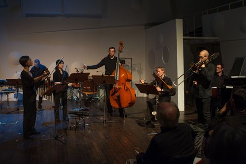 a moment from the symposium on Manos Tsangaris and his music theater in Dresden 2014