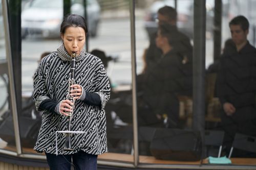 picture of Manos Tsangaris' piece “es geht voran” performed in Witten 2019