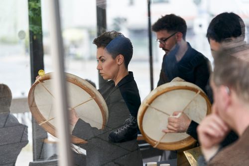 picture of Manos Tsangaris' piece “es geht voran” performed in Witten 2019