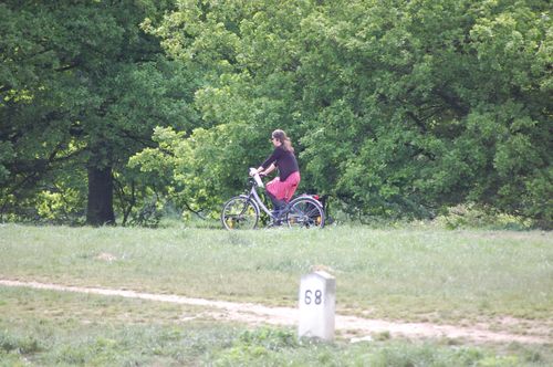 photo showing a moment from the piece “Schwalbe”, which was performed on and by a small river