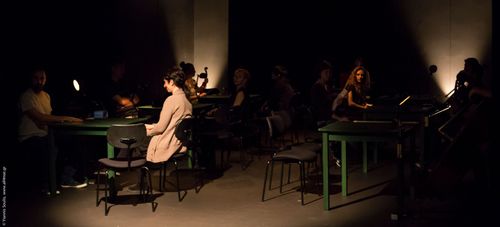 picture showing a moment from Manos Tsangaris' piece “Love & Diversity” in Athens