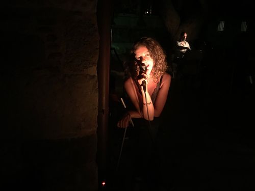 picture showing a moment from Manos Tsangaris' piece “Love & Diversity” in Chios