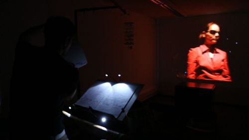picture showing a moment from Manos Tsangaris' piece “City Pieces” in Cologne