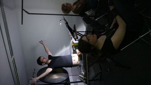 picture showing a moment from Manos Tsangaris' piece “City Pieces” in Cologne