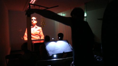 picture showing a moment from Manos Tsangaris' piece “City Pieces” in Cologne