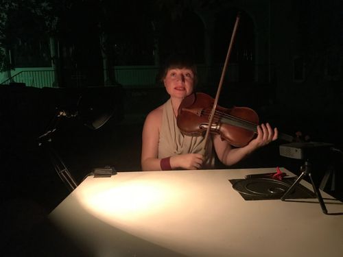 picture showing a moment from Manos Tsangaris' piece “Love & Diversity