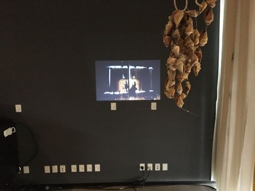 picture showing a moment from Manos Tsangaris' side specific theatre “LIVING SPACES” in Aarhus 2017
