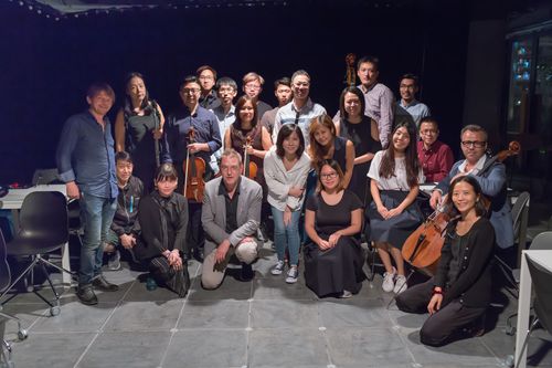 picture showing a moment from Manos Tsangaris' piece “Love & Diversity” in Hong Kong