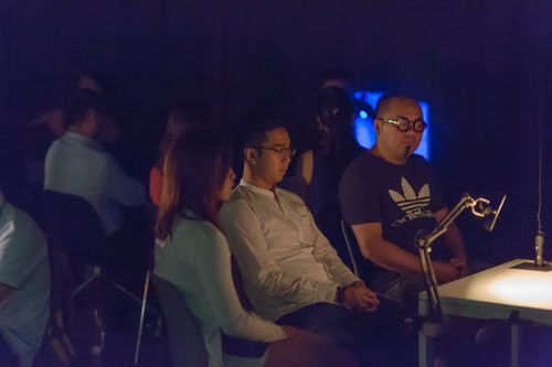 picture showing a moment from Manos Tsangaris' piece “Love & Diversity” in Hong Kong