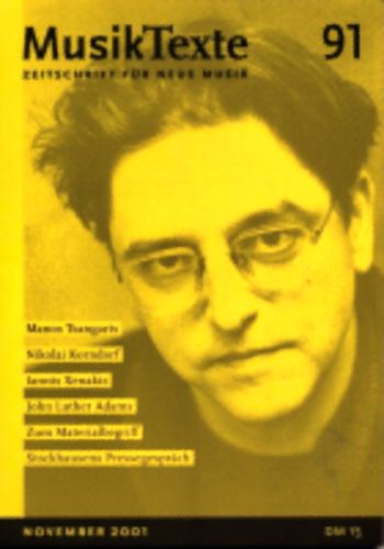 Manos Tsangaris on the cover of Musitexte 91