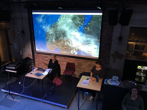 picture of the rehearsal of Manos Tsangaris' piece 