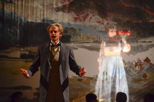 picture showing a moment from Manos Tsangaris' opera “Karl May”